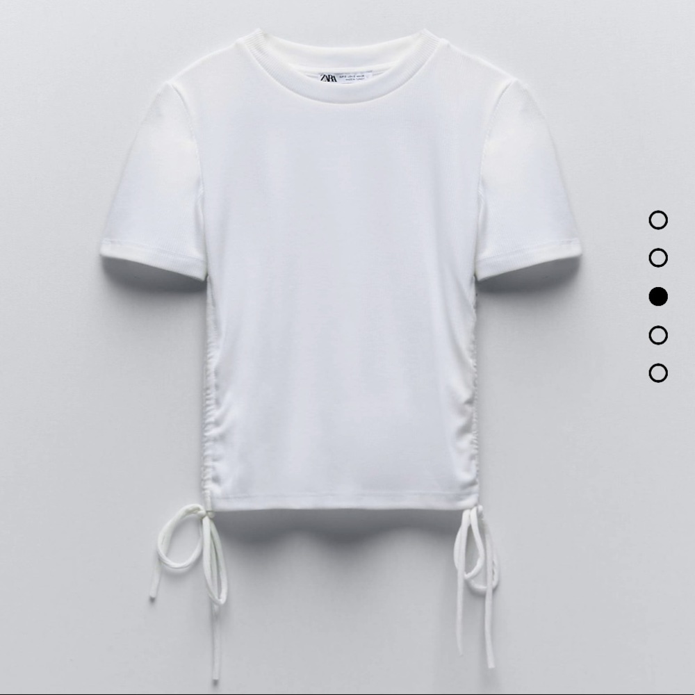 Zara ruched ribbed top